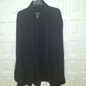 White House Black Market XL Long Sleeve Black Draped Cardigan